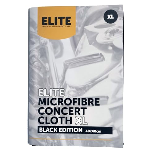 Elite MIC - Gamuza de microfibra para limpieza de instrumentos musicales Extra Grande. Edición especial para escenarios Black Edition XL