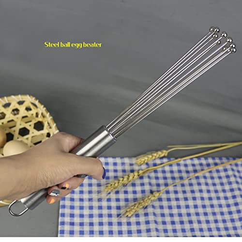 Frullino per Le Uova a Sfera in Acciaio Frullino per Le Uova Manuale in Acciaio Inossidabile Frullino per la Crema per Uso Domestico e Strumento per la Cottura della Torta di Pasta