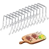 12 Stück Edelstahl Rouladenklammern Wiederverwendbar – Roladenklemmen für Kohlrouladen, Fleisch...