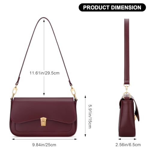 Image of KKXIU Small Shoulder Bag for Women Cute Hobo Handbags Mini Clutch Purses | Classic Trendy Retro Underarm Crossbody Bag with Detachable Straps, Zipper Closure