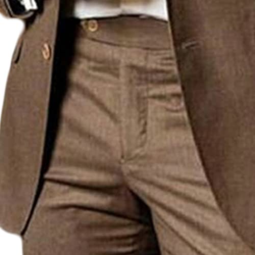Men's Shawl Lapel 2 Piece Suit Vintage Party Dinner Wedding Tuxedo Suits Solid Single Breasted Blazer Pants Set4