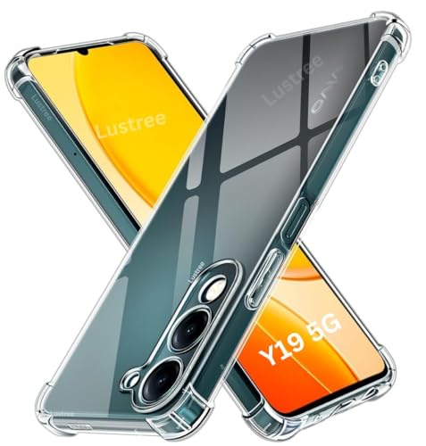 Image of Lustree Compatible with vivo Y19 Back Cover| Clear + TPU Case with 4 Corner Air Cushion Protection & Camera Protection | Slim& Stylus Cover for vivo Y19