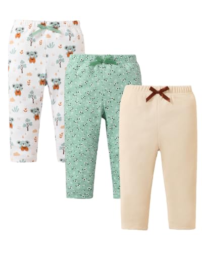 Image of Jecson Toddler Girl Leggings Baby Pants 3 Pack Stretchy Floral Clothes 1-4Y
