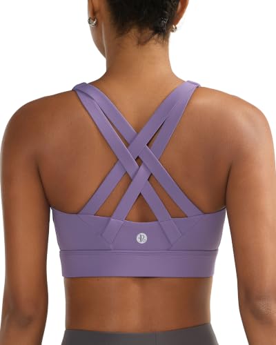 Image of RUNNING GIRL Sports Bra for Women High Support,Strappy Running Supportive High Impact Sports Bras with Sewn in Pads