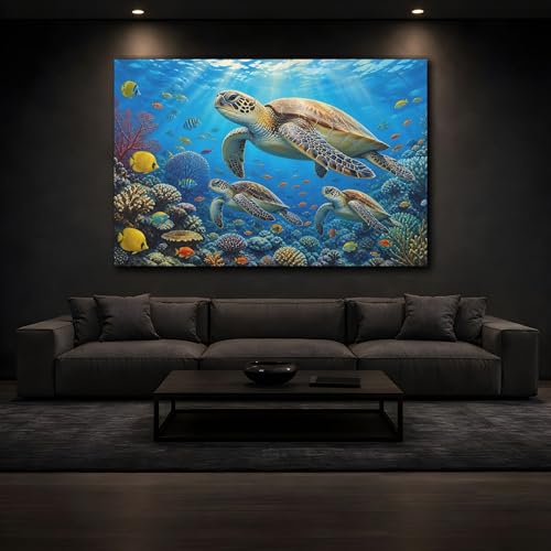 Tableau tortue de mer canvas print horizontal 60x40 cm moderne - 4