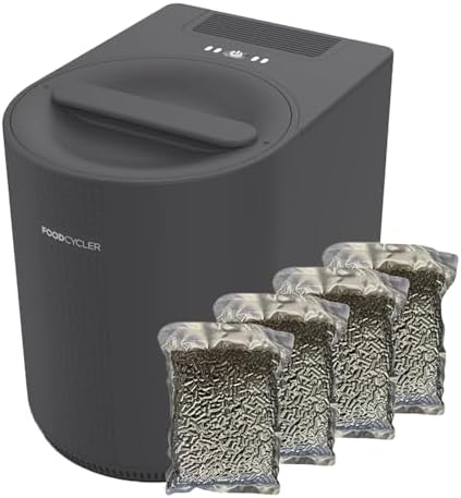 FoodCycler Eco 3 Food Waste Recycler with 4-Pack Carbon Filters – Kitchen Countertop Composter with Odor Control – Compact, Efficient, Easy to Maintain