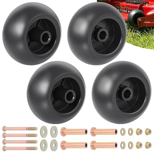 CheeMuii 4 Pack Lawn Mower Deck Wheel Kit Heavy-duty Mower Anti Scalp Deck Wheels Replace for Bad Boy 022-5234-98 Replace for Exmark 103-4051 103-7263 Etc