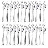 Unokit 24-Piece Stainless Steel Dinner Forks Silverware - 7.1 Inch Silver Dinner Forks Set of 24, Forks Set, Flatware Forks for Home, Kitchen or Restaurant, Mirror Polished, Dishwasher Safe