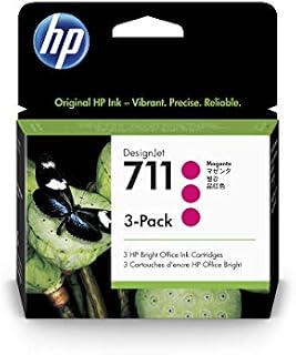 HP 711 CZ135A 3-Pack Magenta 29-ml Genuine HP Ink Cartridge with Original HP Ink, for HP DesignJet T120, T125, T130, T520, T525, T530 Large Format Plotter Printers and HP 711 DesignJet Printhead