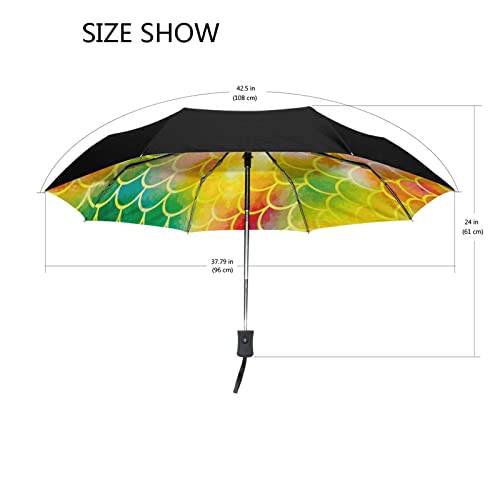 Parapluie sirène rétro écaille de poisson aux reflets arc-en-ciel