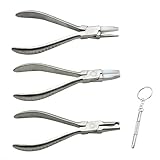 Airgoesin 3pcs Nose Pad Arm Adjusting Pliers Hand Tool Frames Eye Glasses Repair Tool Round Nylon Jaw Eyeglasses Frame Pliers Optical Pliers Eye Glasses Adjusting Pliers + 1 Mini Screwdriver