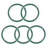uxcell Fluorine Rubber O-Rings, 48mm OD 41mm ID 3.5mm Width FKM Seal Gasket for Machinery Plumbing, Green, Pack of 5