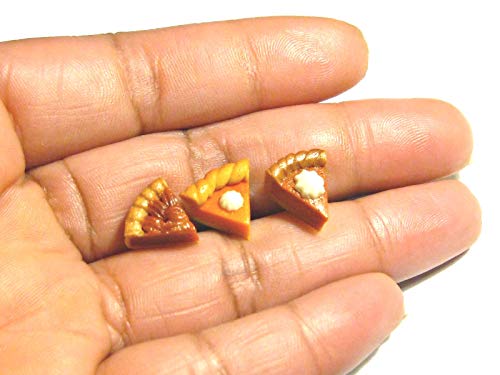 Little Pecan Pie Slice Earrings - Tiny Food Jewelry #TOP1