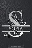 Sofia: Monogram Silver Letter S The Sofia Name - Sofia Name Custom Gift Planner Calendar Notebook Journal