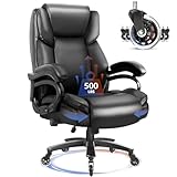 Waleaf 500lbs Big and Tall Office Chair, Heavy Duty Chair for Heavy People, Adjustable Ergonomic Lumbar Support Executive Chair, Large High Back and Quiet Rubber Wheels