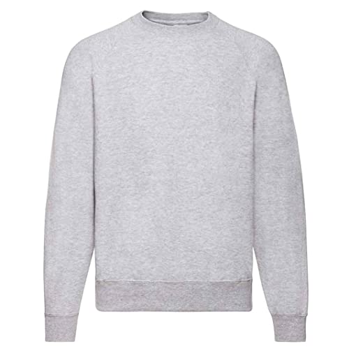 Image of Fruit of the Loom Adults Unisex Classic Raglan Sweatshirt (3XL) (Heather Grey)