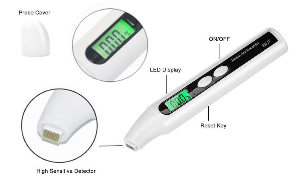 Kostech Portable Digital Monitor Detector Skin Sensor Face Skin Moisture Tester Meter Water fluid Analyzer Facial Skin Care Tools - Image 6
