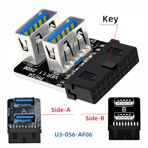 Adaptador USB 3.0 19/20pin a USB 3.0 Tipo-A miniatura 2