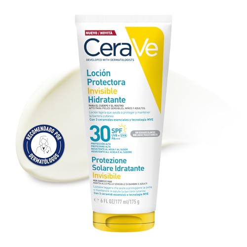 Miniatura 2 de CeraVe, Loción Protectora Invisible Hidratante SPF 30, UVB + UVA, 177 ml | Alta protección UVB + UVA que fortalece la barrera de la piel y sella la hidratación 24 horas.