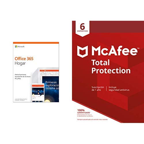 Microsoft Office 365 Hogar + McAfee Total Protection 6 Dispositivo