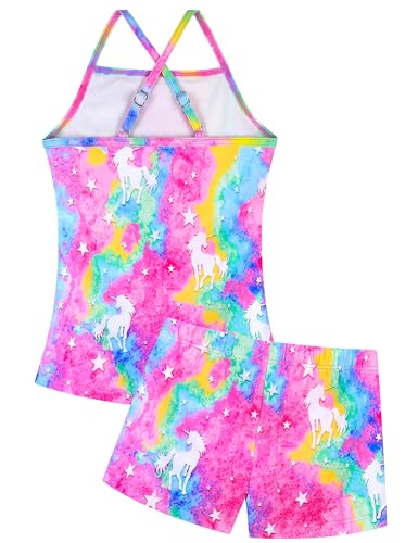 Image of Girls Swimsuit Sleeveless Bathing Suits Back Cutout Summer Swimwear with Removable Chest pad 6-14 Years