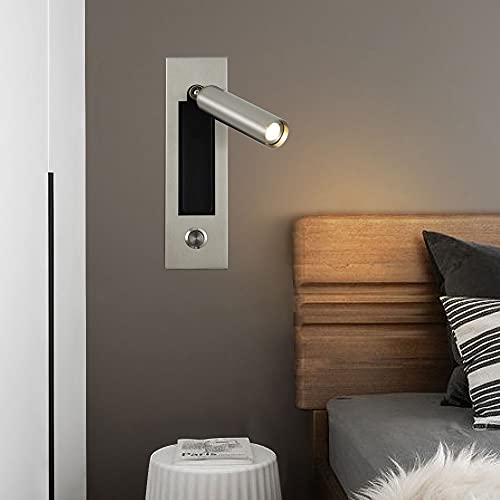Lampe de lecture murale d'or avec interrupteur encastrable et tête rotative à 350° - 6