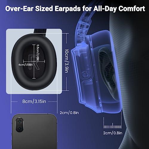 Image of Headset with Microphone for PC, USB Computer Headsets AI-Powered Environmental Noise Cancelling Headphone with Busylight, Mic Mute Boom & Volume Control, Wired Over-Ear Headset for Laptop /Work /Office