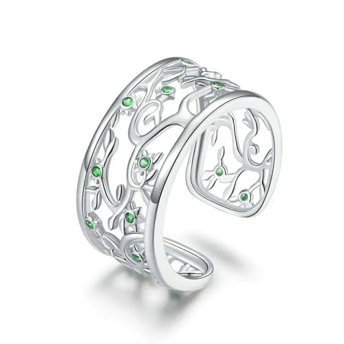 Bague Large En Argent Sterling 925 Avec Motif Arbre De Vie Pour Femme, Taille Unique, Ajustable, Nouveau Design