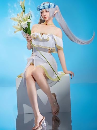 haikyuu Women Cosplay Fairy One Piece Swimsuit with Chiffon Wrap Skirt Ruffle Anime Rave Bathing Suit3