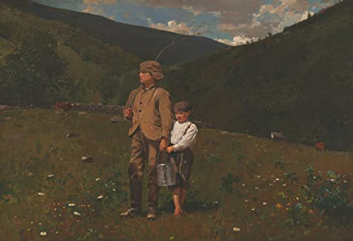Toile Traverser le pâturage par Winslow Homer, une impression d'art pour salon chic