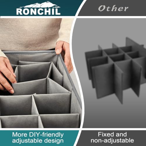 Image of 2 Pack Shoe Organizer for Closet Foldable Storage Box with Clear Cover | Fits 16-32 Pairs Boots and Heels Sneaker Sandals Stackable with Adjustable Divider Space Saving Dorm Grey