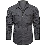 camisas militares hombre zara Botones de Metal Duraderos：Botones de metal con estilo vintage mejoran tanto la estética cargo como la resistencia al desgaste a largo plazo.
