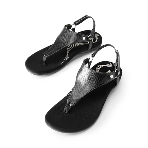 image for DREAM PAIRS Women's Flat Sandals Arch Support Orthopedic Comfortable S