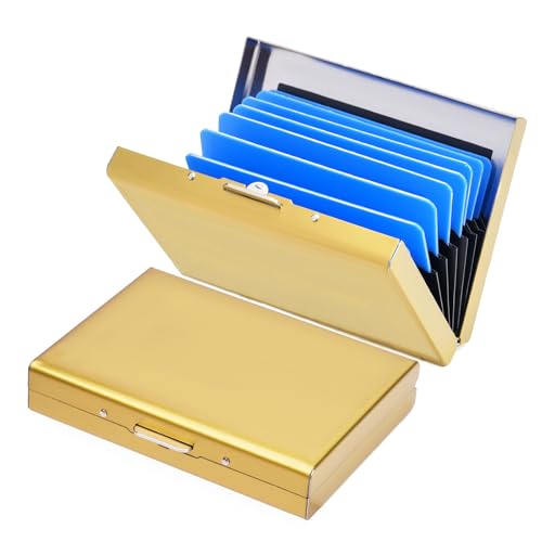 Image of Credit Card Holder Wallet Stainless Steel Card Case RFID Blocking Business Card Holder Protector for Women Men