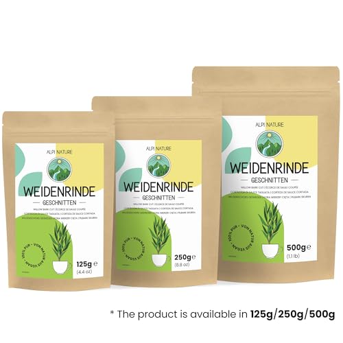 Alpi Nature Weidenrinde geschnitten 125g, Weidenrindentee, Weidenrinden weiß, Weidenrinde Tee