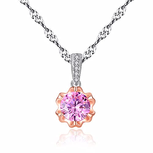 Collier zircon rose brillant et chaîne vague d'eau pour sublimer vos tenues de soirée