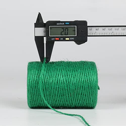 Image of PerkHomy Natural Jute Twine 600 Feet Long Colored Twine Rope for Crafts Gift Wrapping Packing Gardening and Wedding Decor (Green)