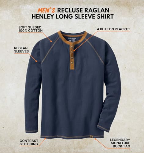 Legendary Whitetails mens Long Sleeve Henley Shirt Button Up Casual Fit 100% Cotton2