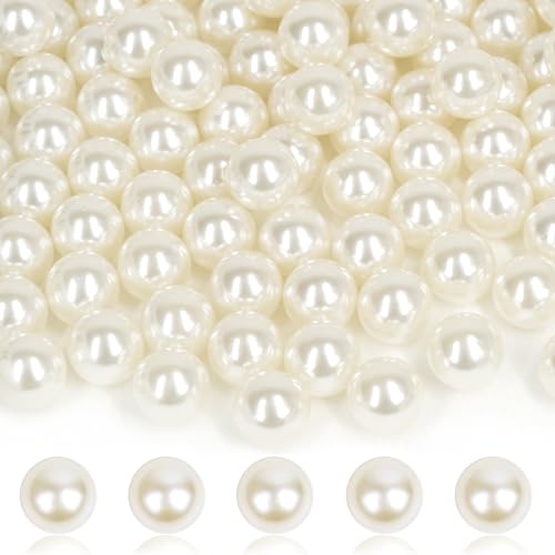 80PCS 20mm Ivory No Hole Pearl Beads for Crafting and Vase Fillers