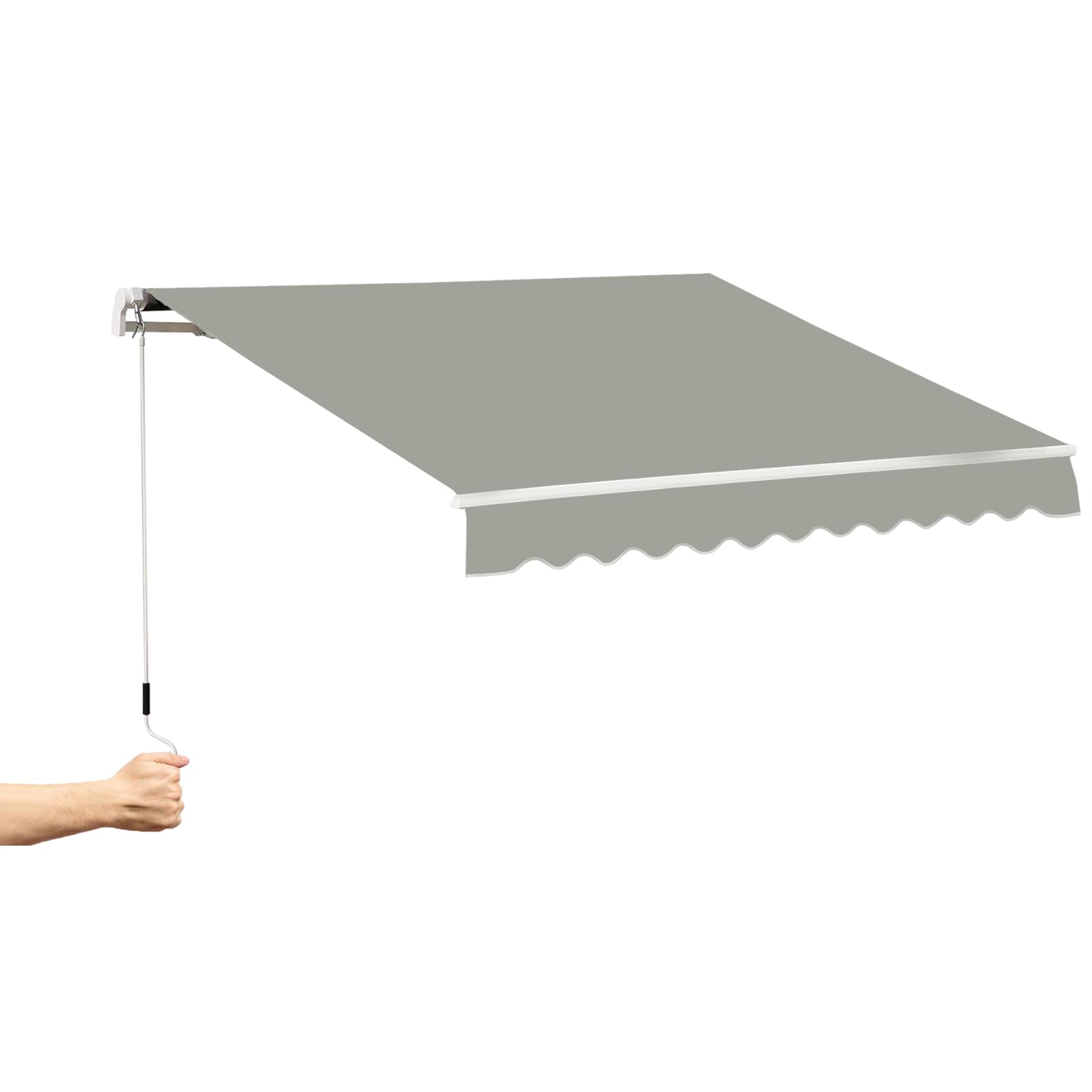 LWJSOCP Retractable Patio Awning 4x1.5/4x2/4x2.5/4x3m - Manual Outdoor Sunshade, Waterproof Canopy for Garden, Balcony, Window & Door - UV Protection, Easy Install