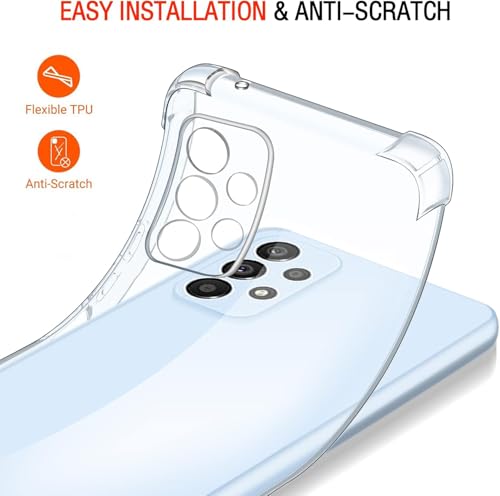 Image of Lustree Back Cover Transparent Case Compatible with Samsung Galaxy A73 | Clear + TPU Case with 4 Corner Air Cushion Protection & Camera Protection | Slim& Stylus Cover