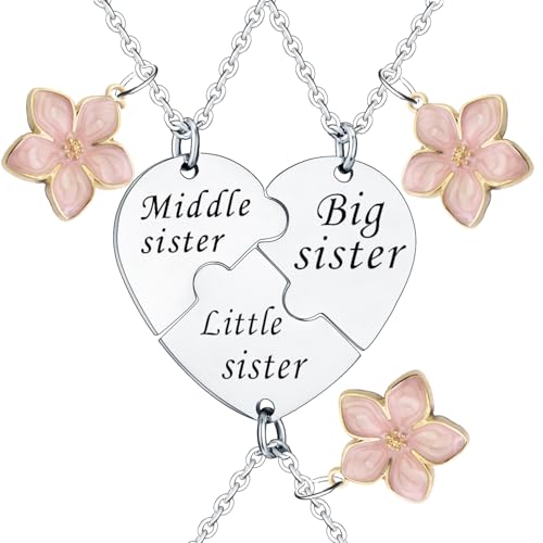 YEEQIN Sister Matching Necklaces - Big, Middle & Little Sister Gifts Set - Main Image