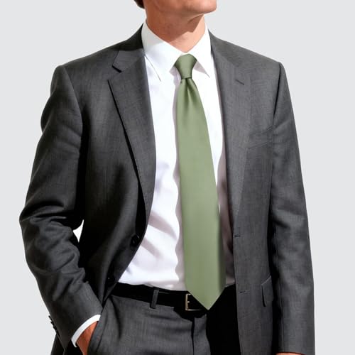 Image of Hi-Tie Men's Extra Long Solid Satin Tie Set 63 Inch /70 Inch Formal Necktie
