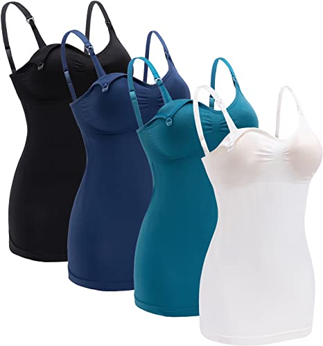 Image of TOUCH LOOM Nursing Tank Tops Maternity Tank Tops Built in Bra for Breastfeeding with Adjustable Straps for Womens