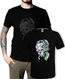 Hip Hop Skull T-Shirt Mens Graphic Tees Streetwear, Boys Cool Hypercolor T Shirt - Party 3D Color...