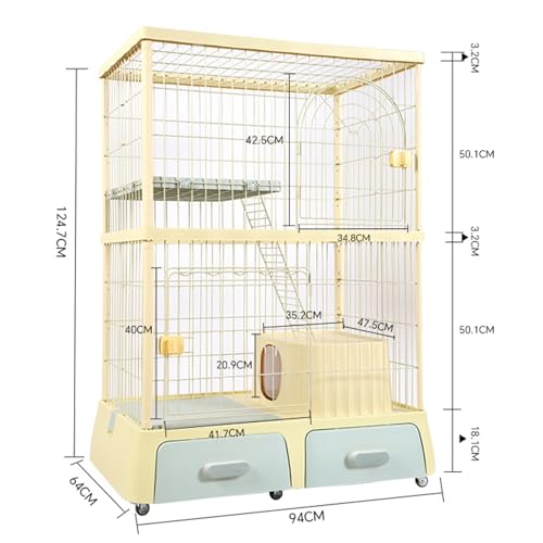 Maison pour chat extérieure et grande cage modulable avec roues intégrées