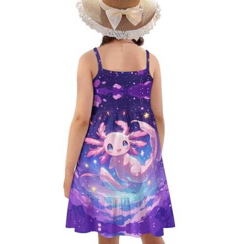 Spaghetti Straps Dresses for Girls Sleeveless Halter Dress Summer Knee Length Sundress2