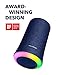 Soundcore Flare Wireless Speaker by Anker, Waterproof Party Speaker with 360° Sound, Enhanced Bass & Ambient LED Light, IP67 Waterproof and 12-Hour Battery Life-Blue