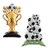 2Pcs Giant Soccer Balloons Champion Trophy Balloons World Cup Soccer Party Decorations World Cup Decor Soccer League Champions Trophy Decor Sports Football Ball Fans Birthday Party Decoration Supplies