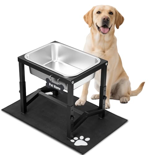 2 Gallon Elevated Dog Water Bowl with Adjustable Stand